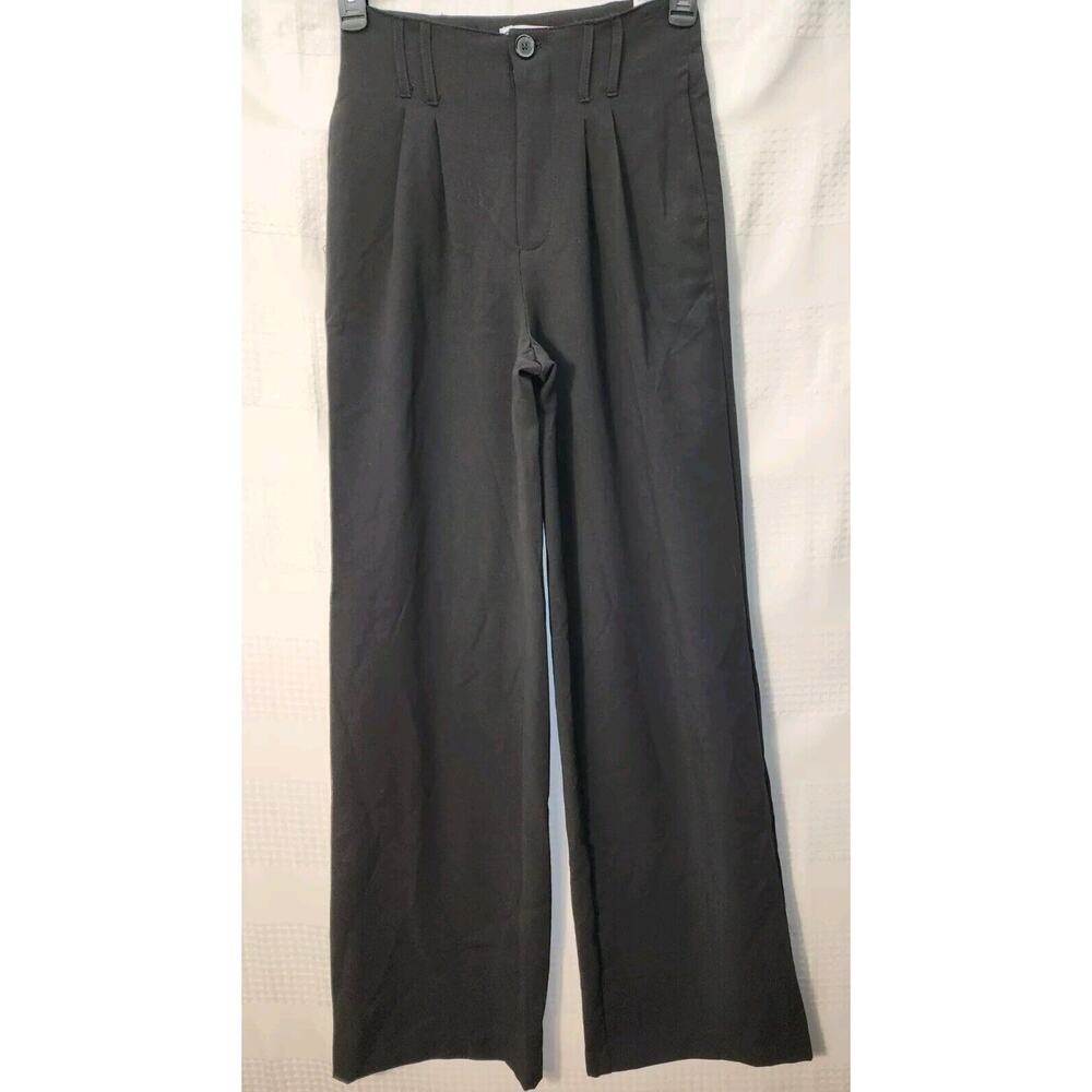 SO Pants Juniors Womens Size 9 Wide Leg Black Dress Pants Pleated High Rise 1675